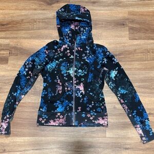 lululemon athletica scuba full-zip hoodie Black and Blue Floral